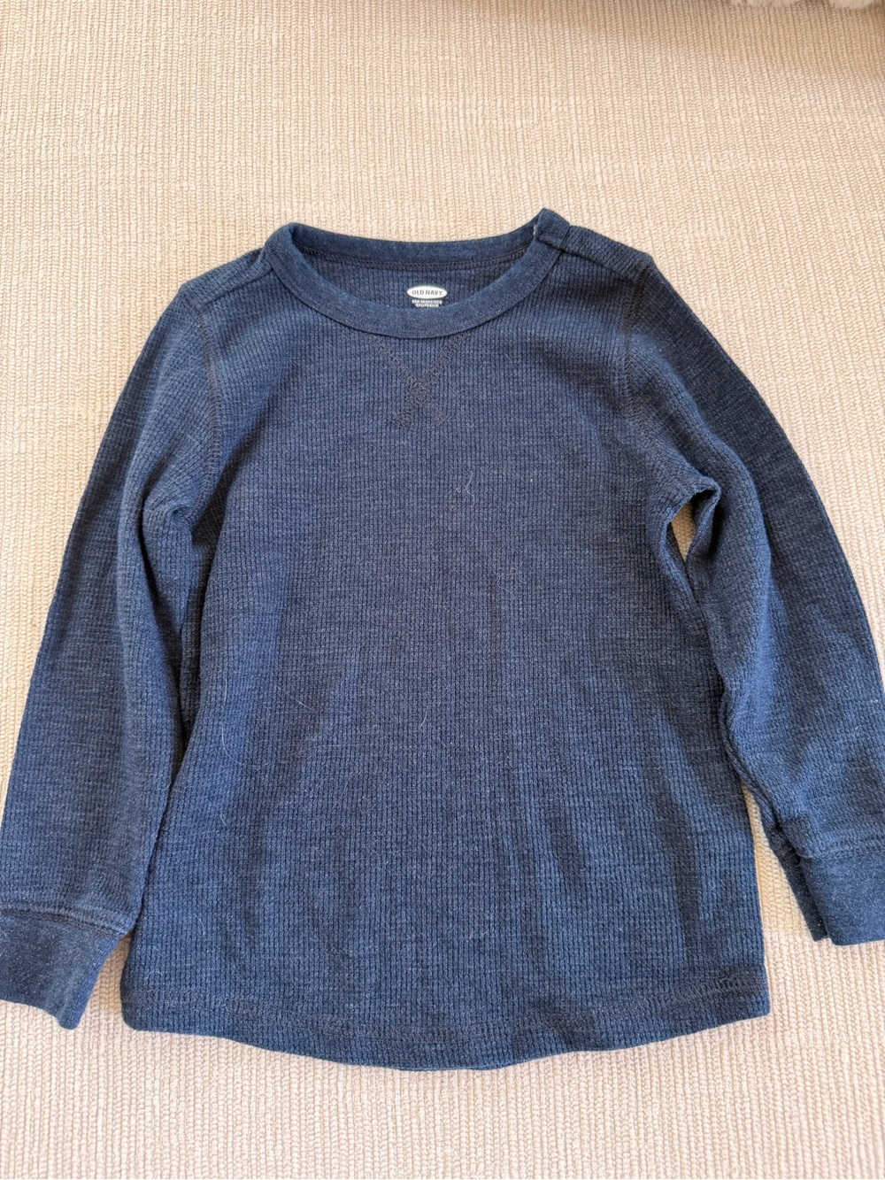 Old Navy Kids Navy Waffle Long-Sleeve Tee